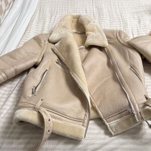 Topshop Cream Teddy Jacket